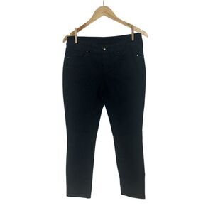 Cachè Women’s Black and Blue printed Trousers, Pants, 6